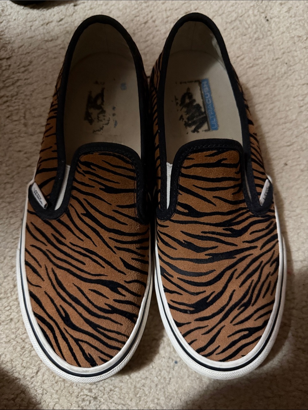 Woman’s Slip-On Shoes in Tiger Print Brown